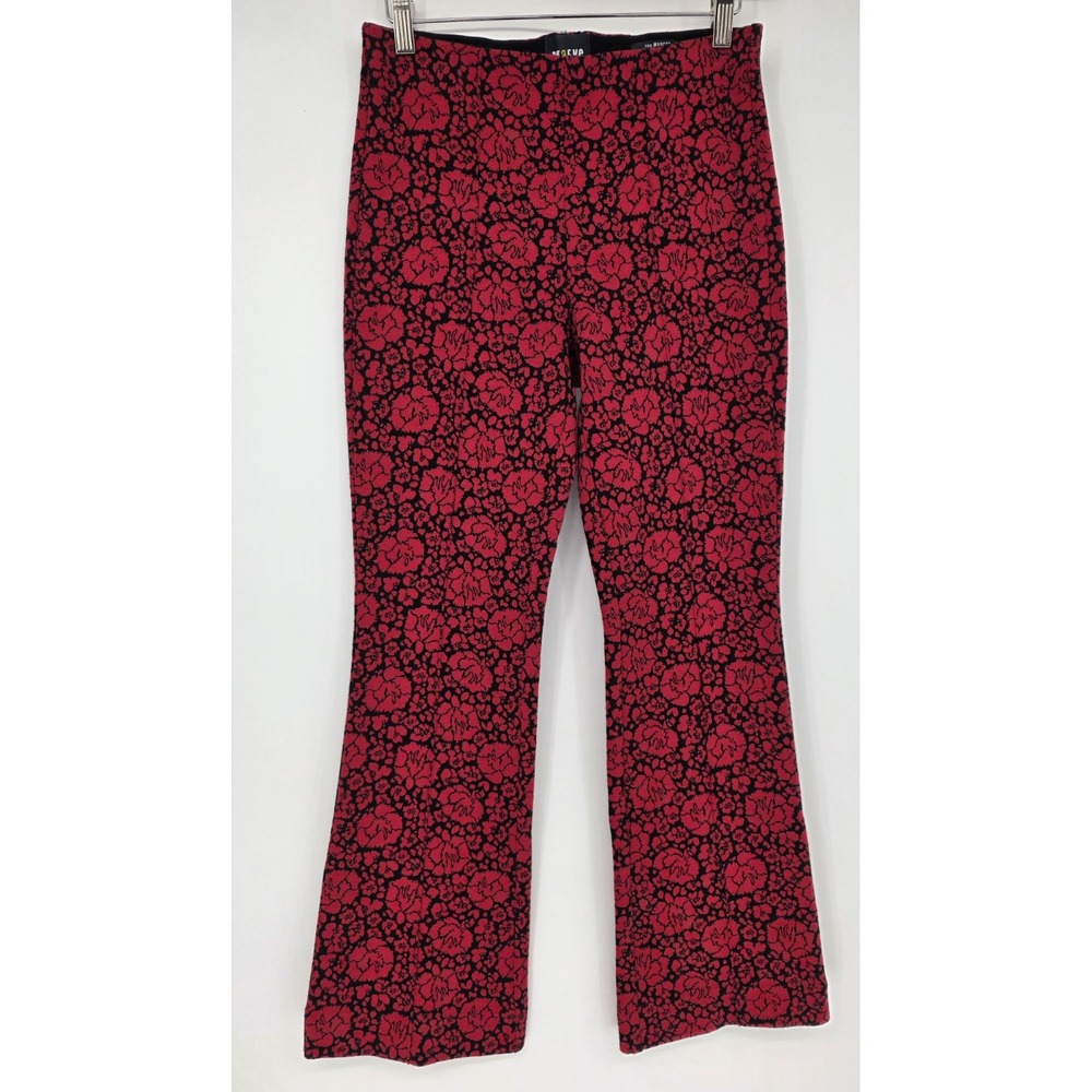 Maeve The Margot Pant Kick Flare Anthropologie Red Black Strech Size XS